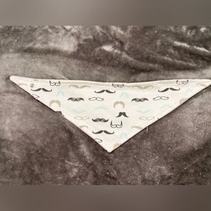 Baby Fleece snap Mustache bandana Bib